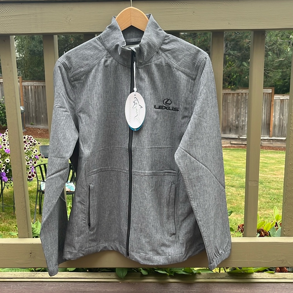 Greg Norman Women’s Lightweight Jacket with Lexus Logo. Gray/Black. Size L. NWT